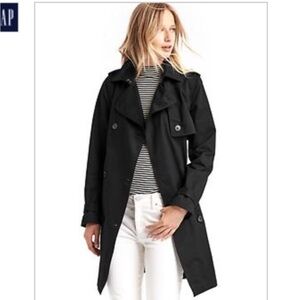GAP Women's Sleek Black Trench Coat